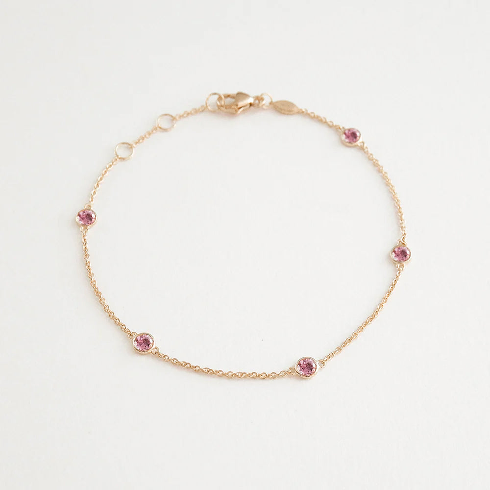 Gold & Precious Gemstones “Five” Bracelet