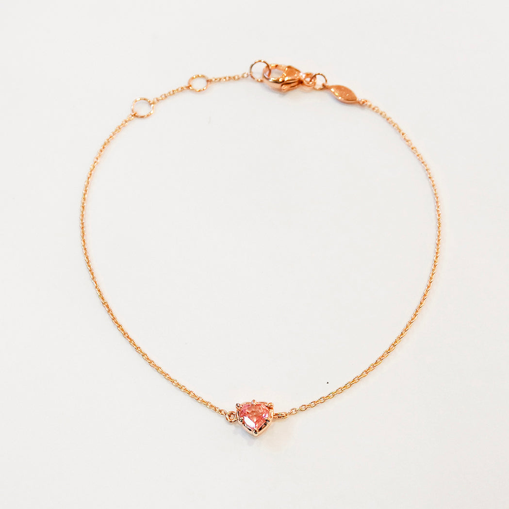 Icon Bracelet - Heart - Gold & Pink Sapphire