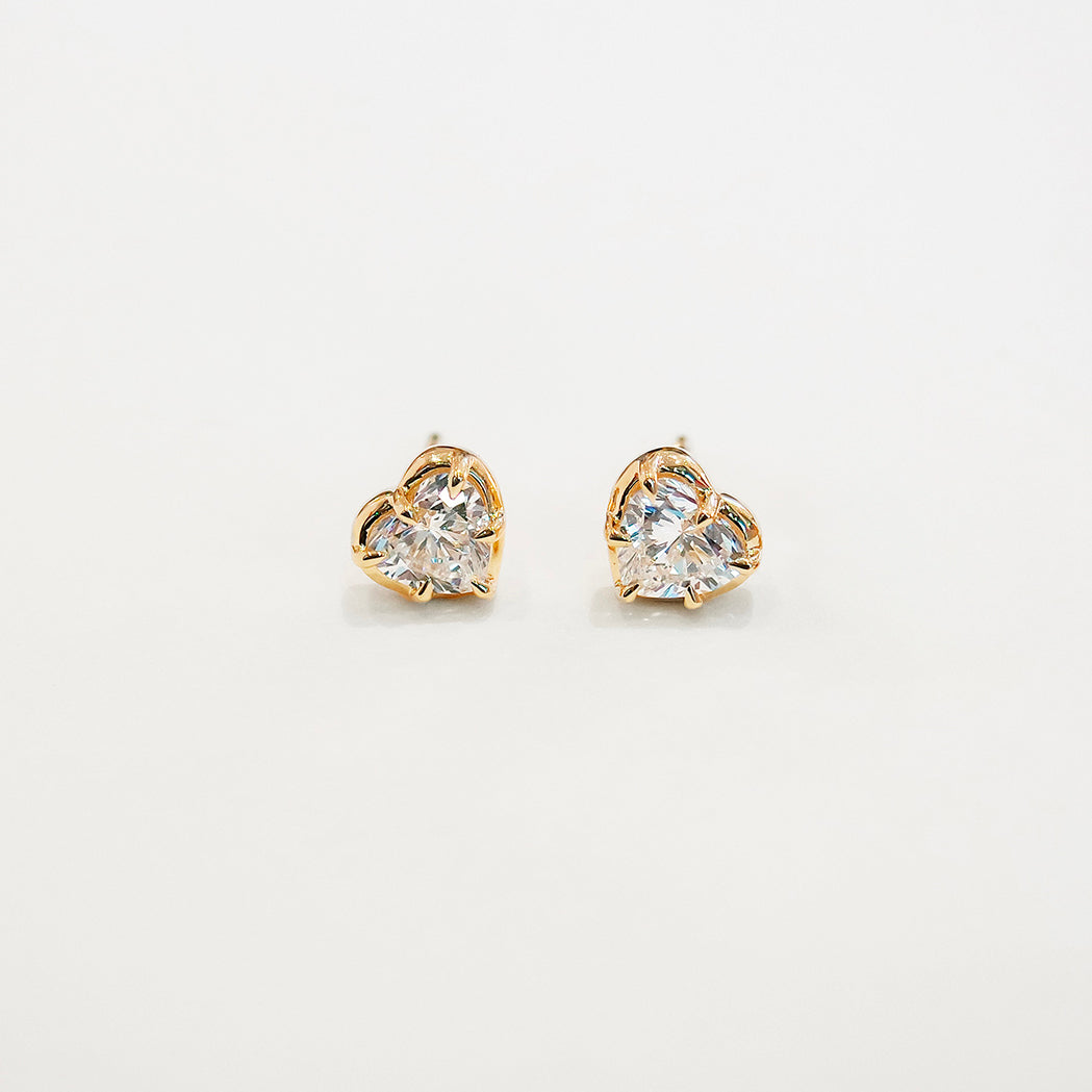 Anhänger Icon für Ohrringe – Herz – Gold & Diamant