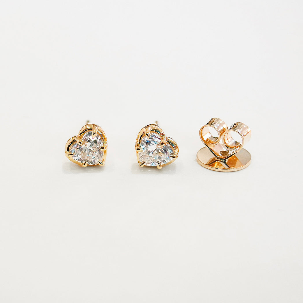 Anhänger Icon für Ohrringe – Herz – Gold & Diamant