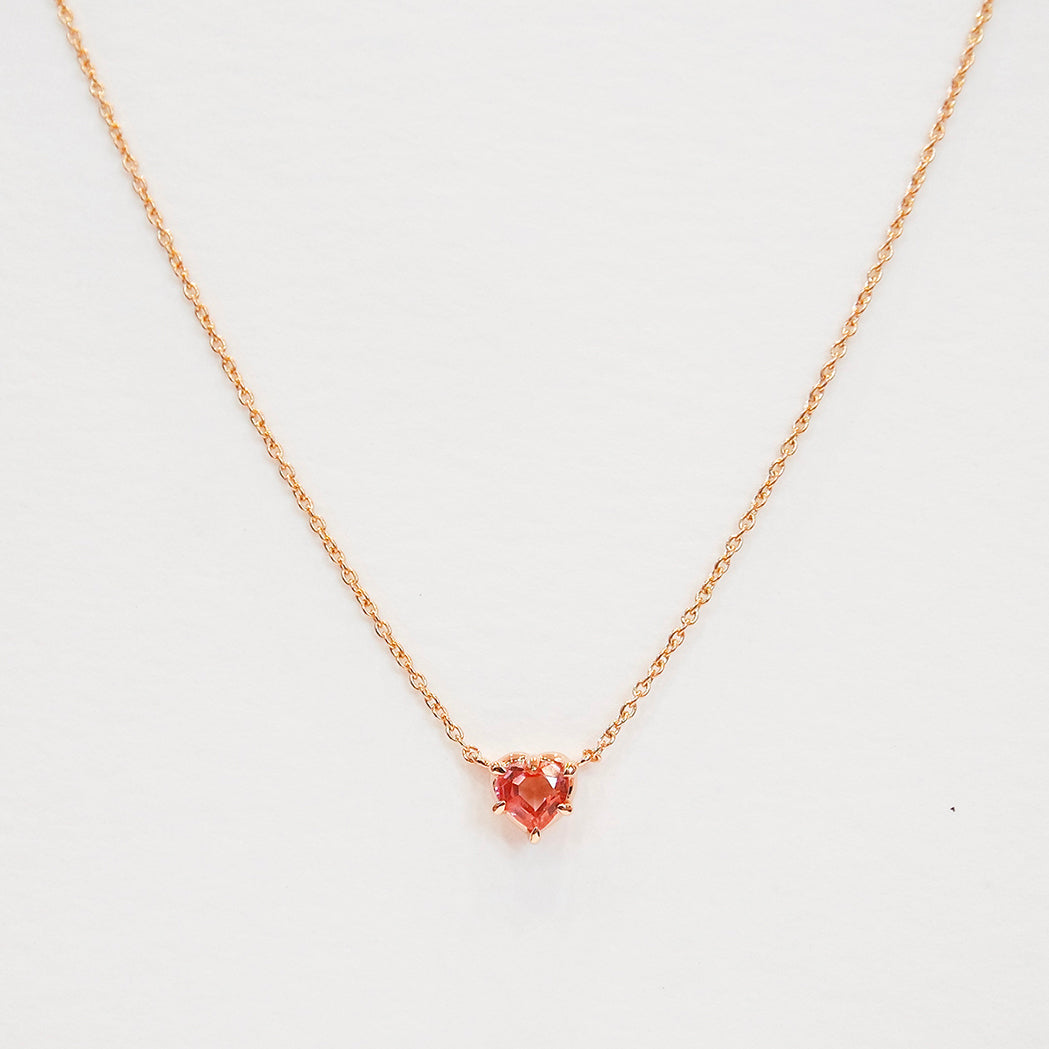 Icon Necklace - Heart - Gold & Pink Sapphire