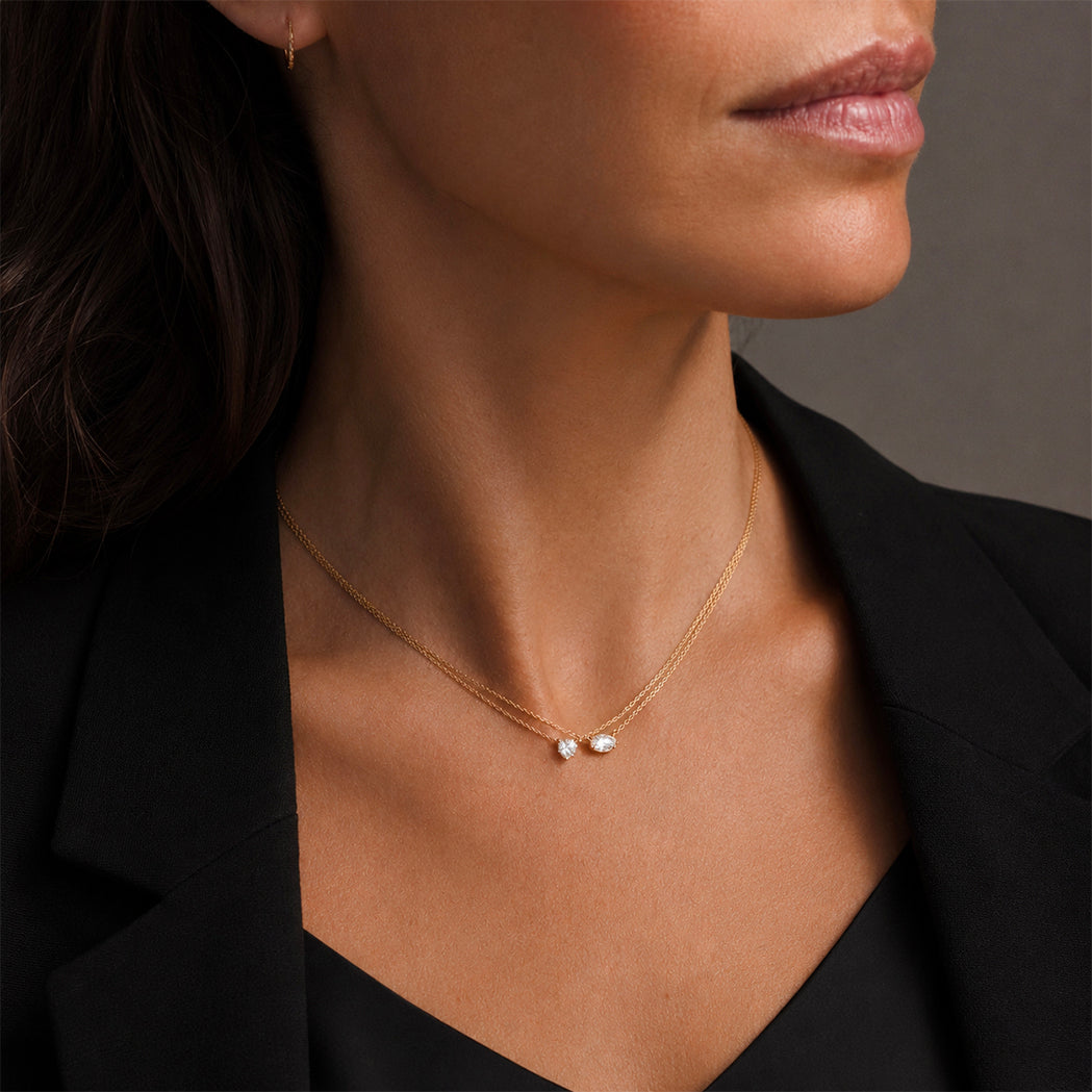Icon Necklace - Heart - Gold & Diamond