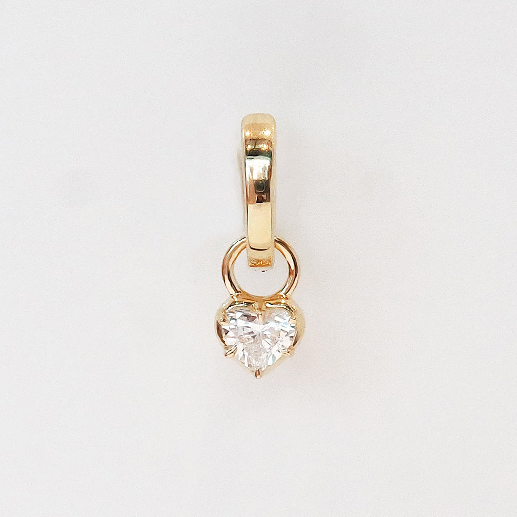 Anhänger Icon für Ohrringe – Herz – Gold & Diamant