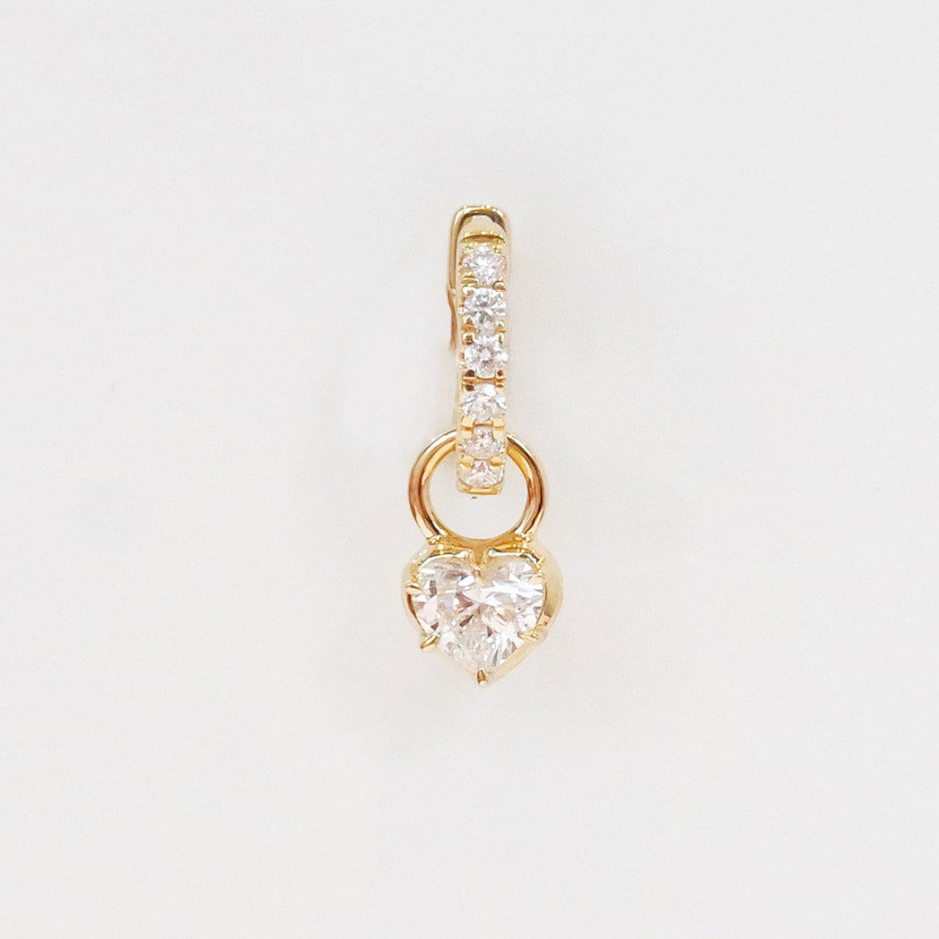 Anhänger Icon für Ohrringe – Herz – Gold & Diamant