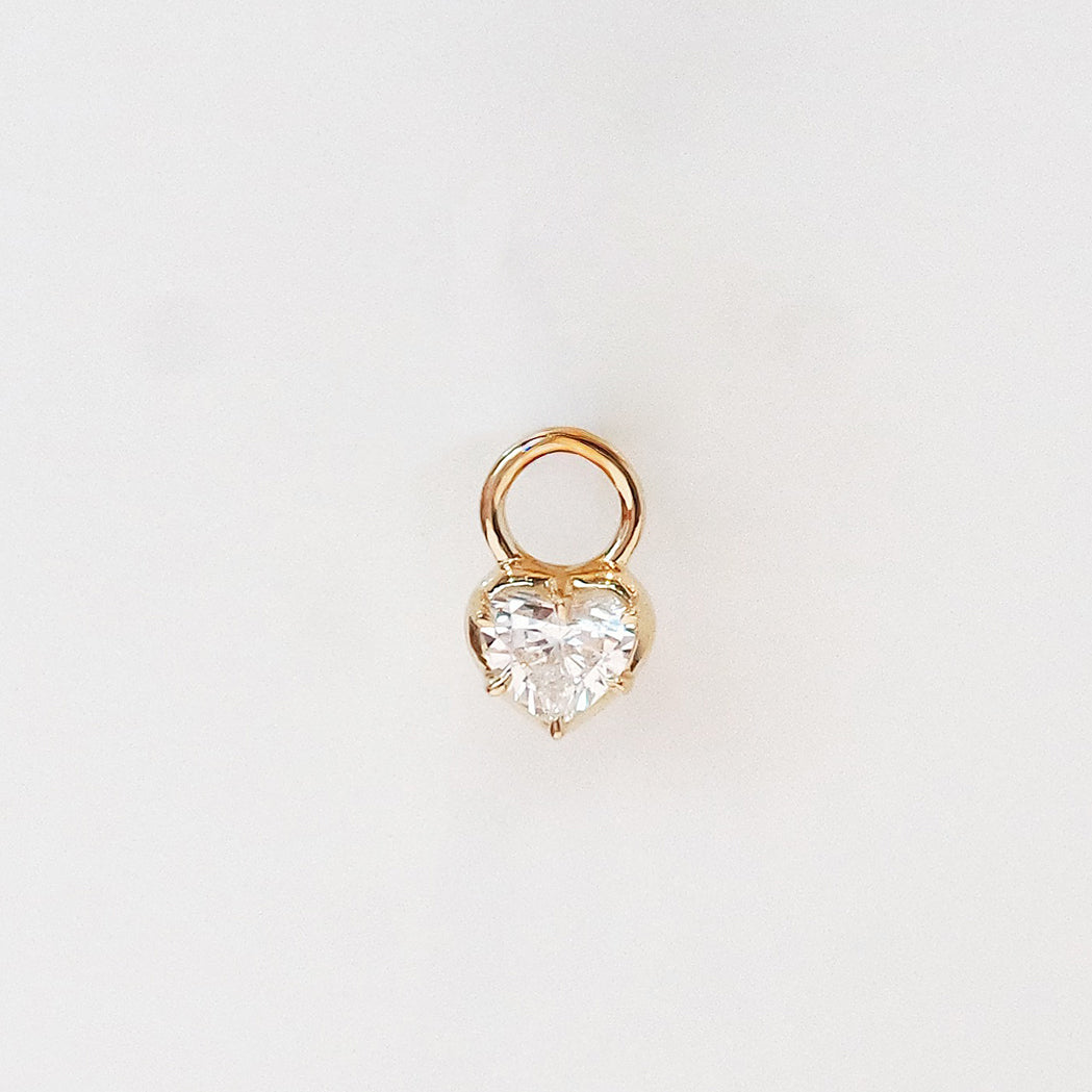 Anhänger Icon für Ohrringe – Herz – Gold & Diamant