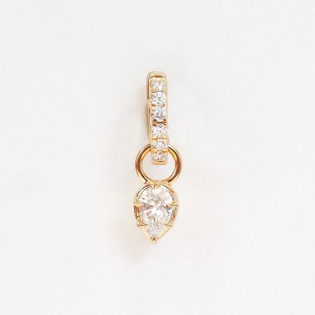 Icon Pendant for Earrings - Pear - Gold & Diamond