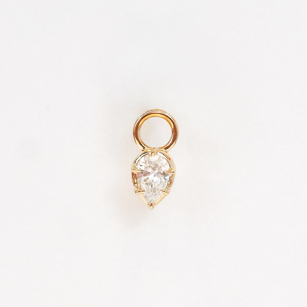 Icon Pendant for Earrings - Pear - Gold & Diamond