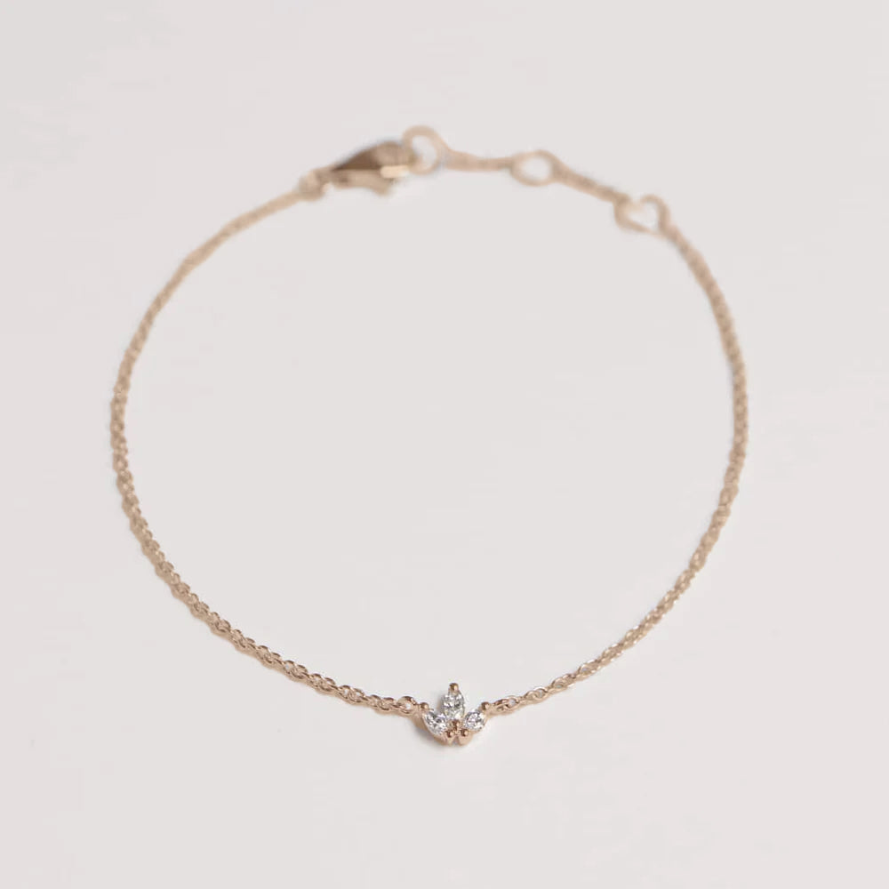 Gold & Diamonds Lotus Bracelet