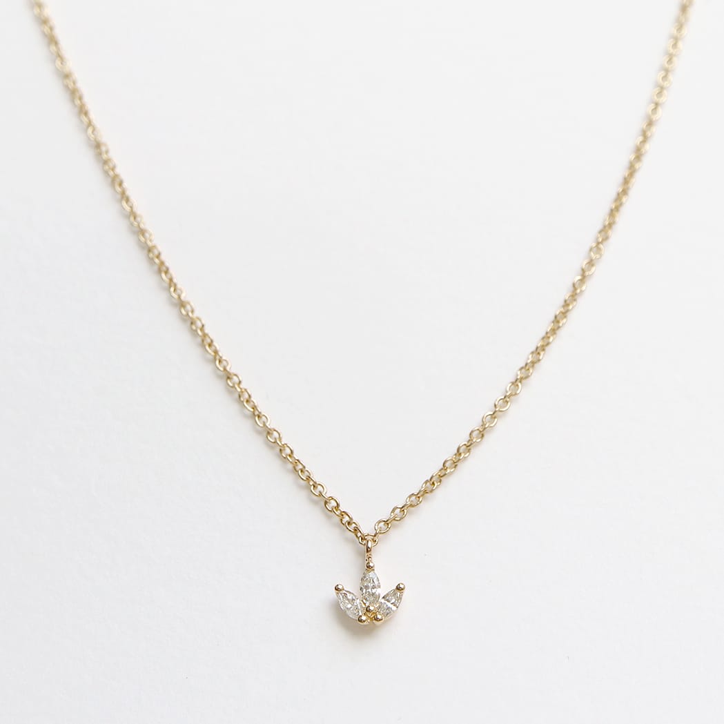Gold & Diamonds Lotus Necklace