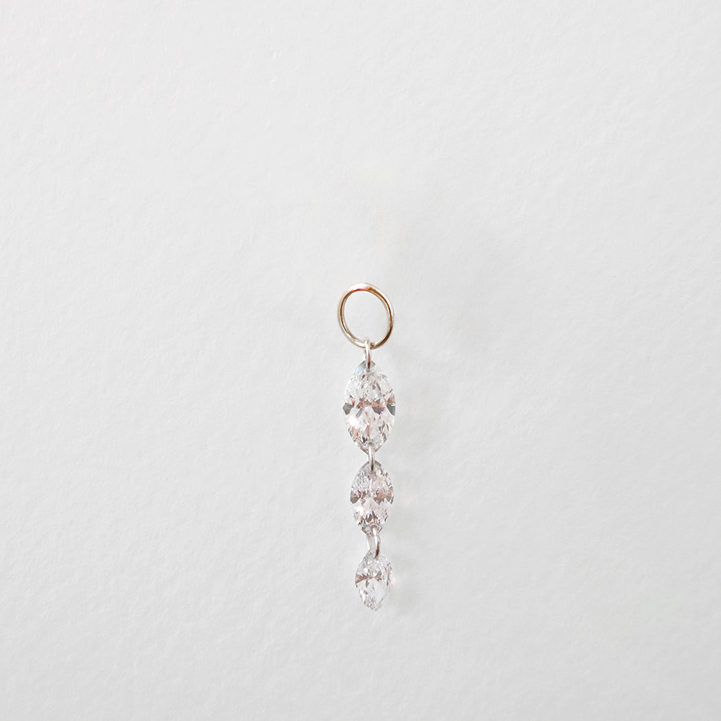 3 Drilled Diamond Pendant for Earrings - Marquise