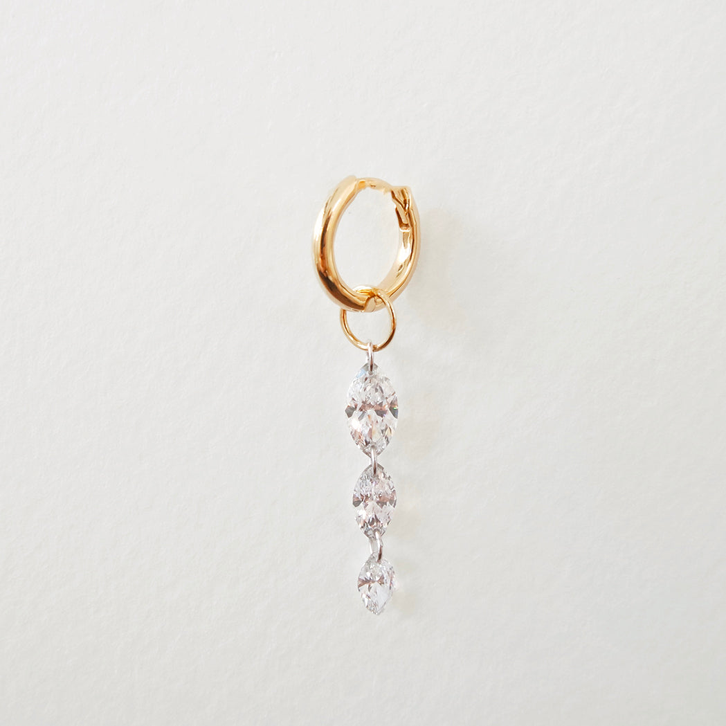 3 Drilled Diamond Pendant for Earrings - Marquise