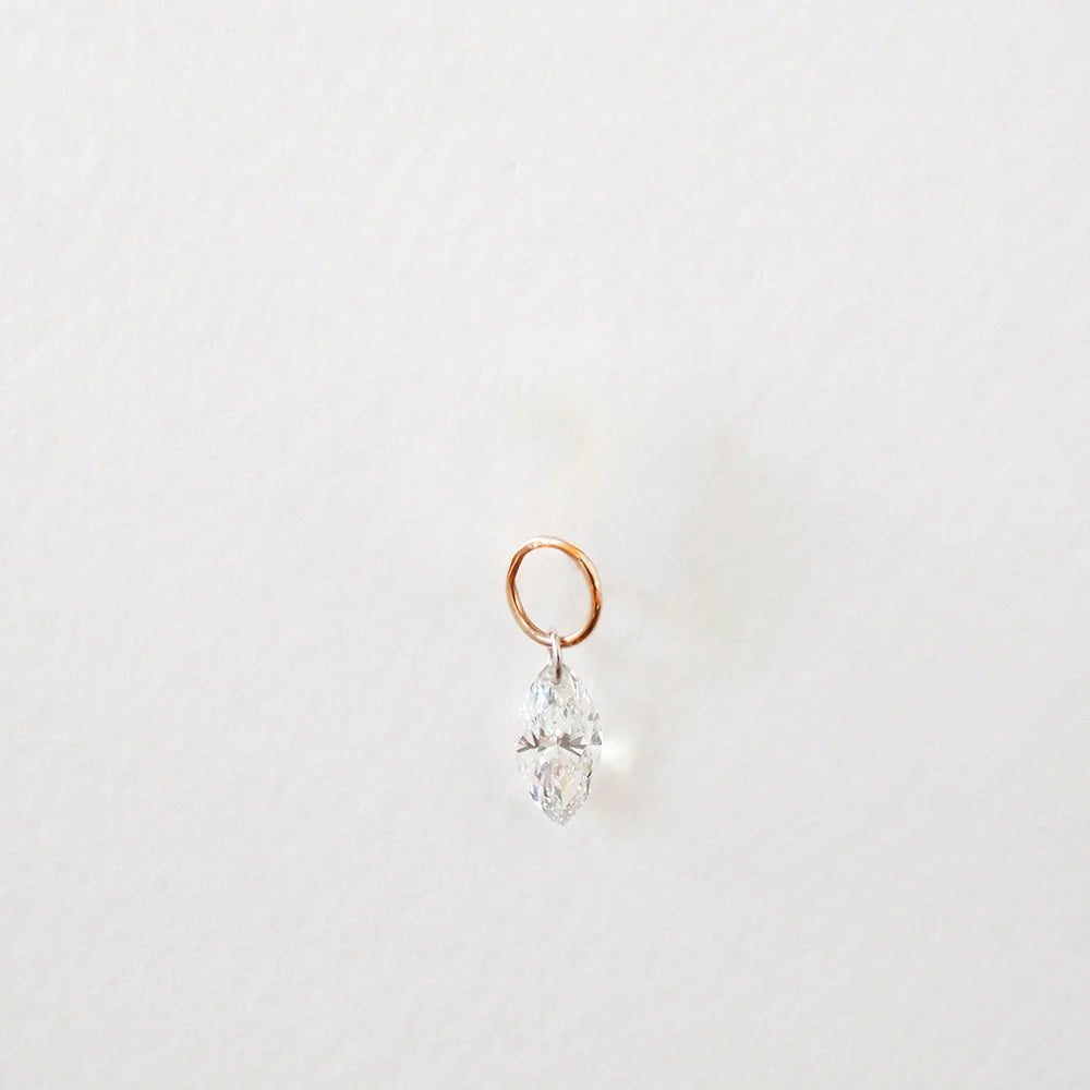 Drilled Diamond Pendant for Earrings - Marquise