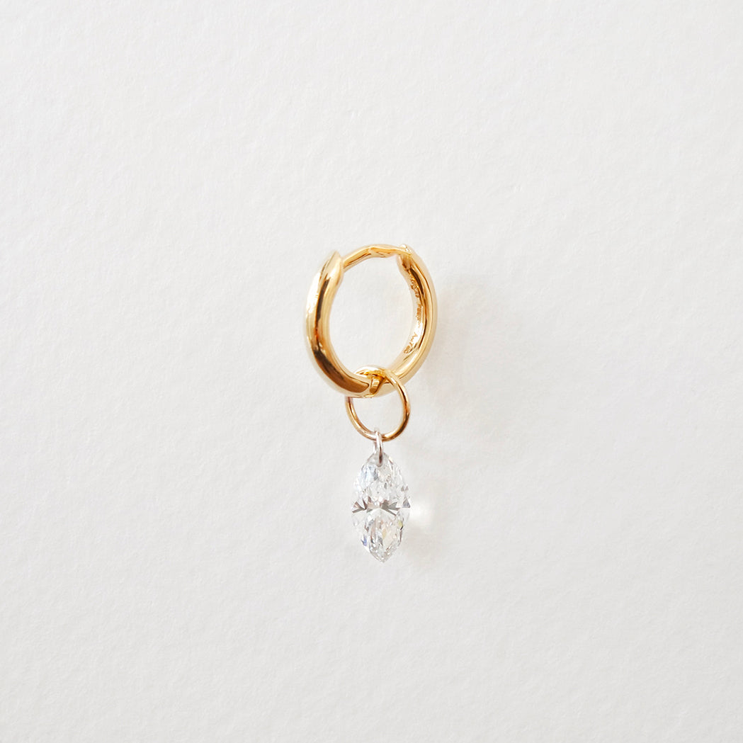 Drilled Diamond Pendant for Earrings - Marquise