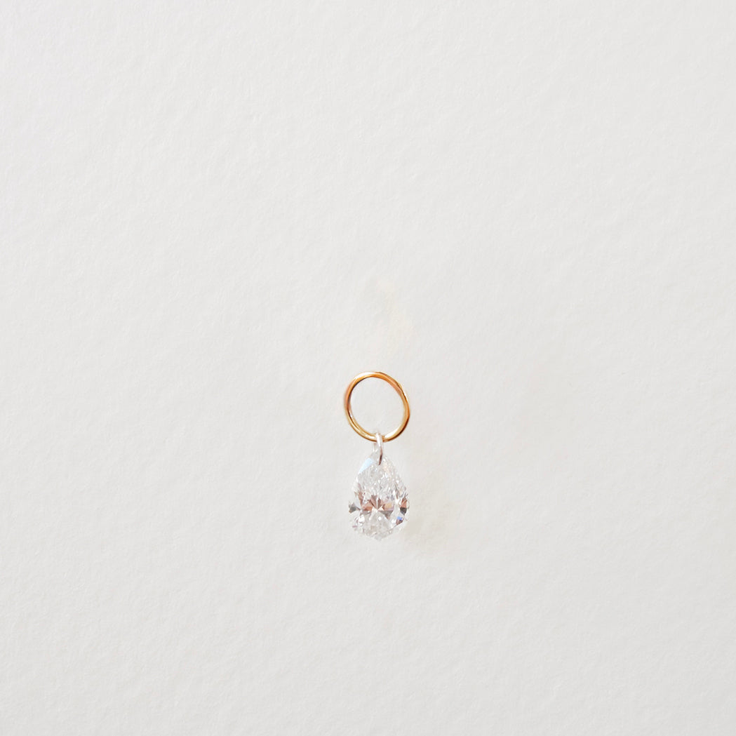 Drilled Diamond Pendant for Earrings - Pear