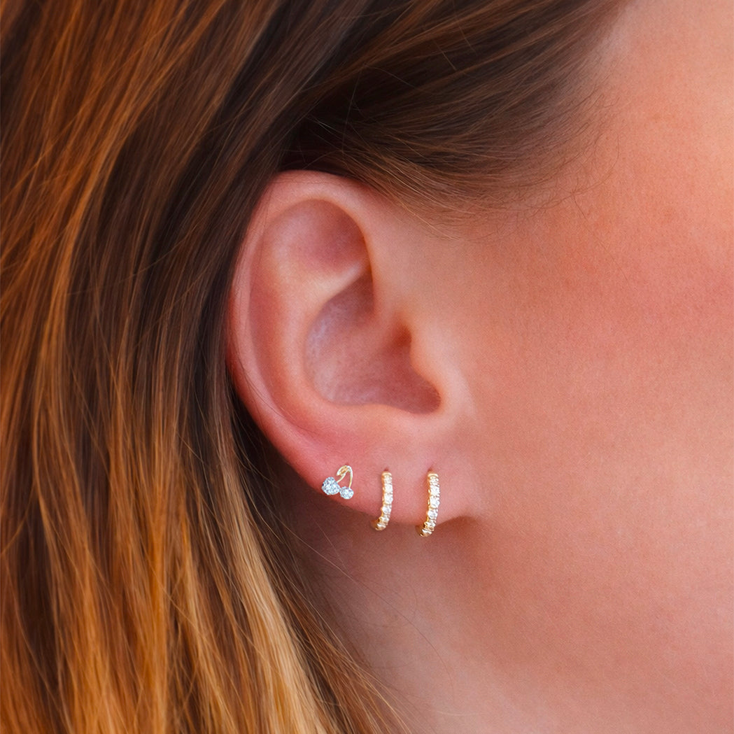 Cherry Ear Piercing - Gold & Diamonds