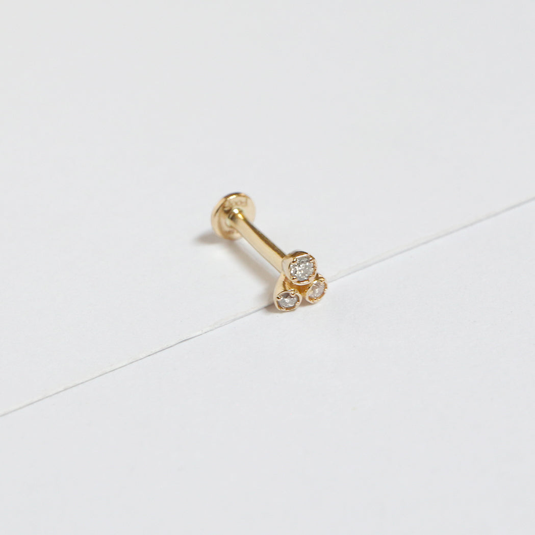 Clover Ear Piercing - Gold & Diamonds