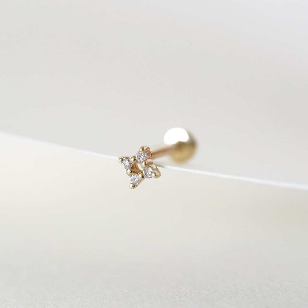 Flower Ear Piercing - Gold & Diamant
