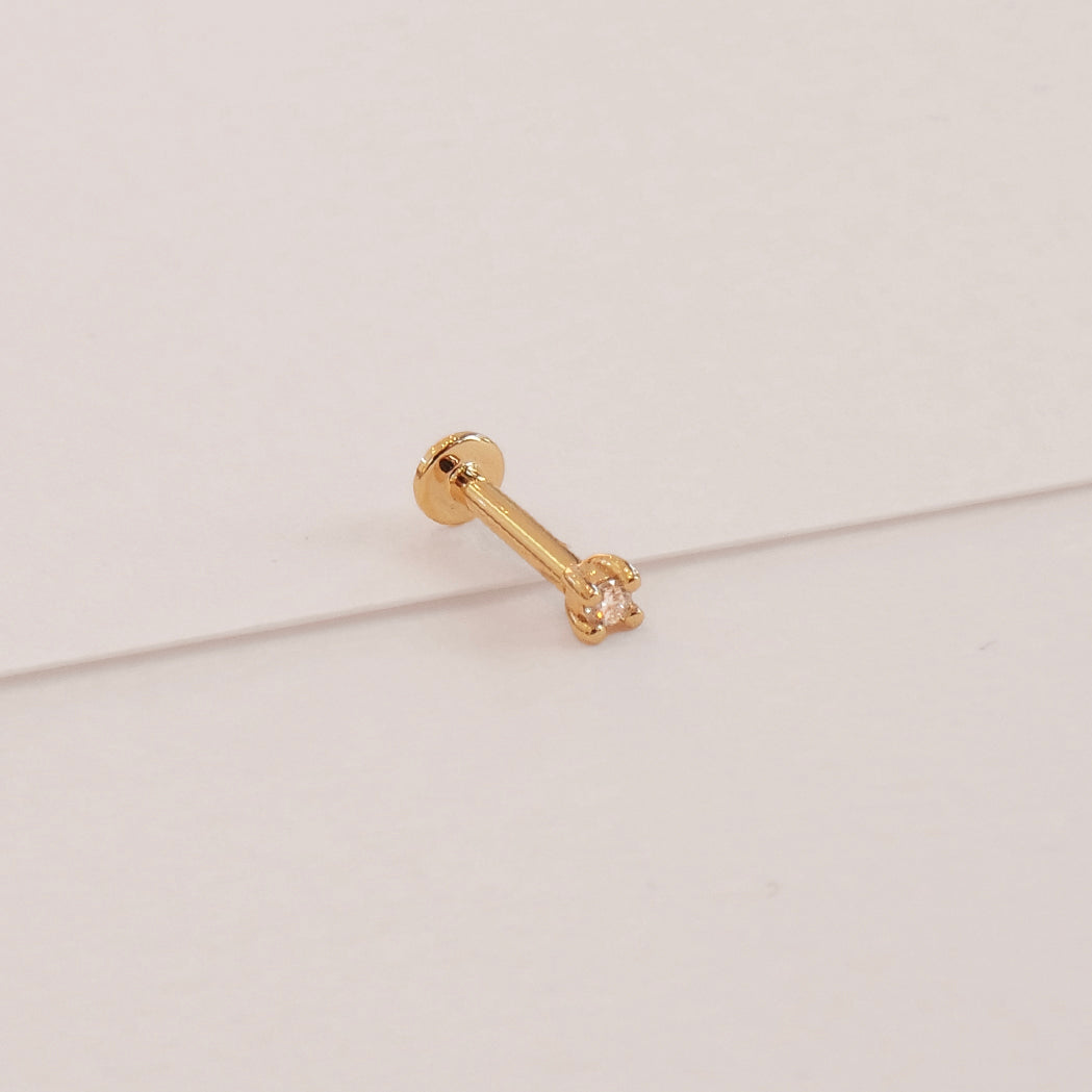 Piercing d'oreille Square 1.5 mm - Or & Diamant