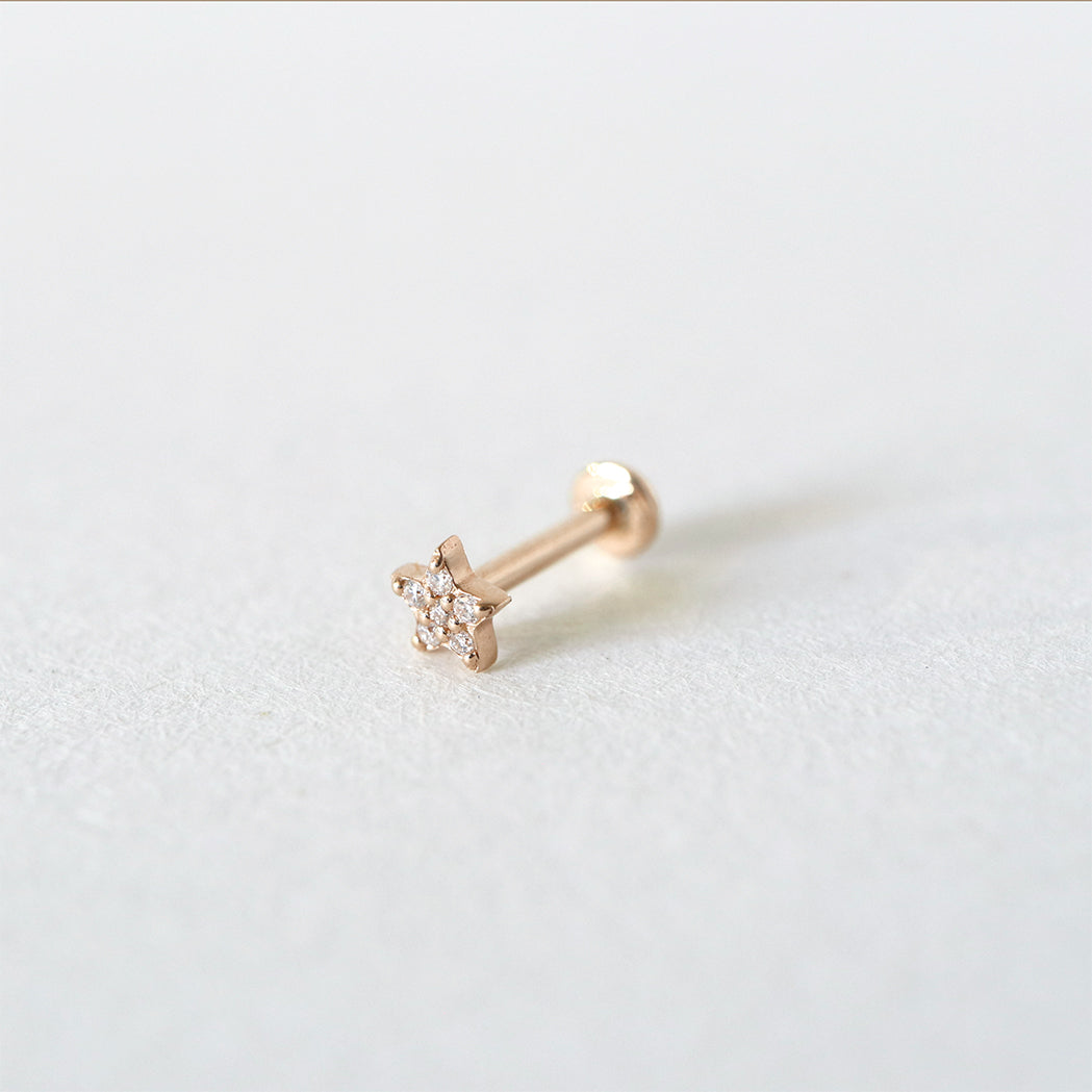 Star Ear Piercing - Gold & Diamond
