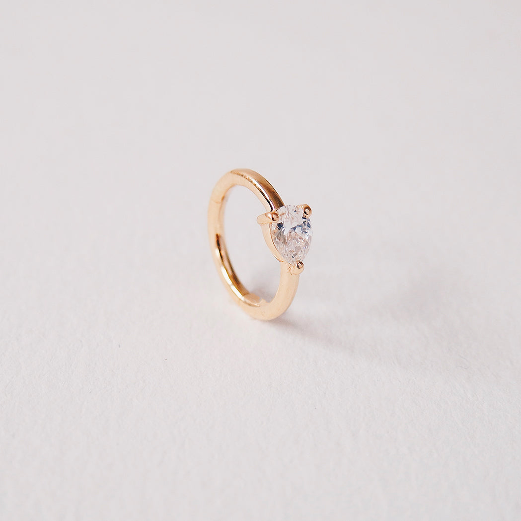 Birne Clicker Ohr-Piercing Gold & Diamant