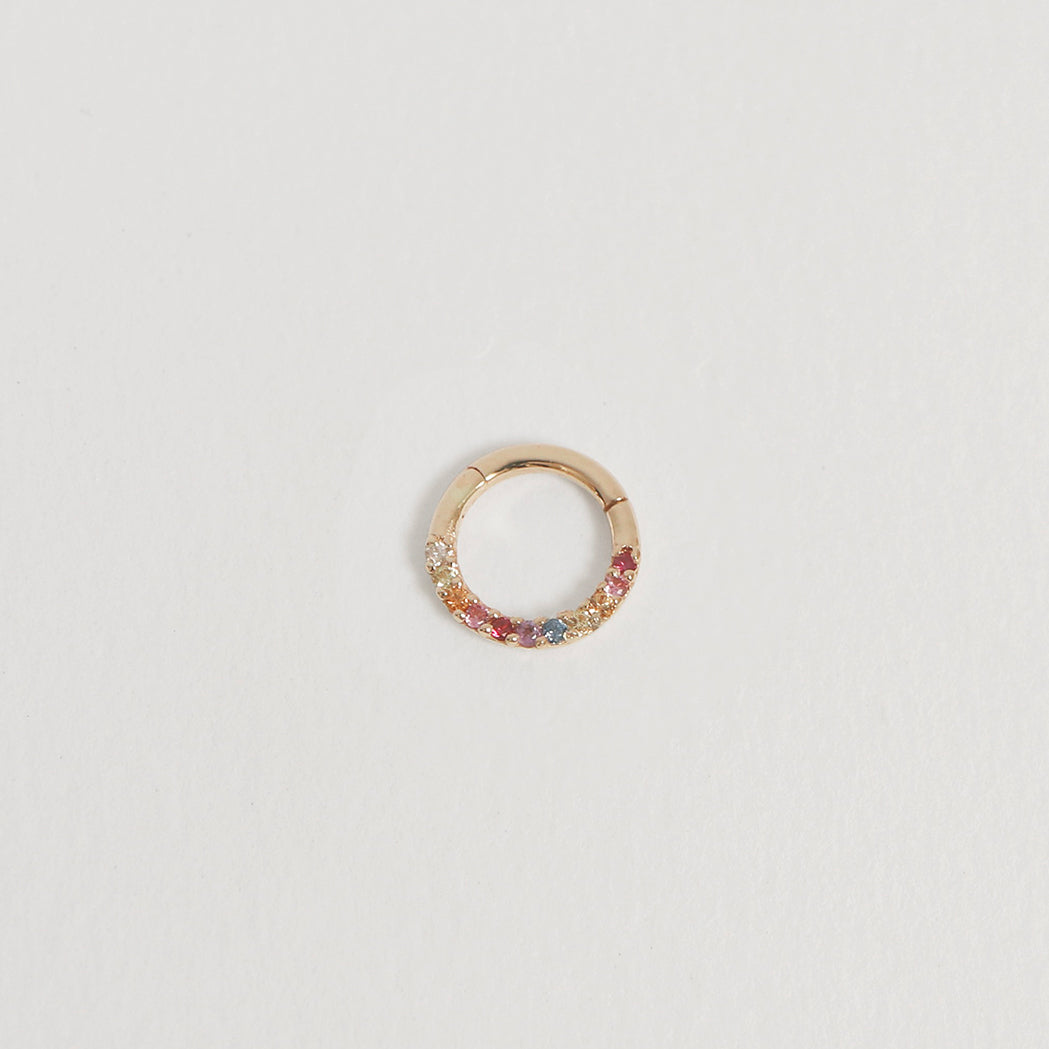 Rainbow Piercing-Ring aus Gold