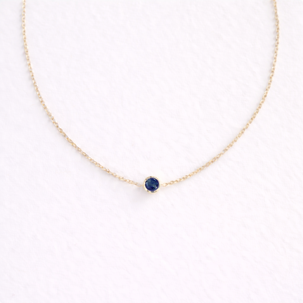 Birthstone Solitaire Necklace - Gold & Birthstone