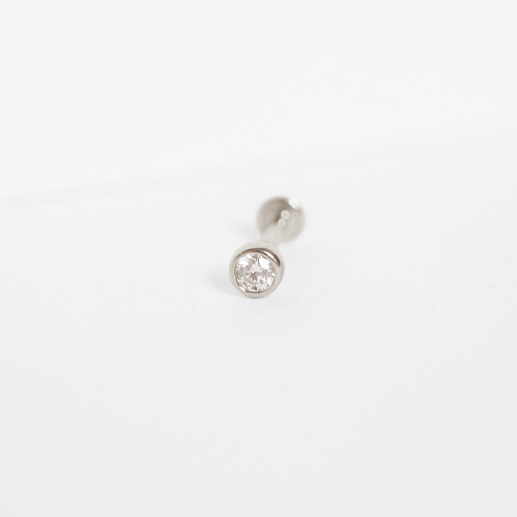 Solitaire Gold & Diamant Ohr Piercing - 2.5 mm