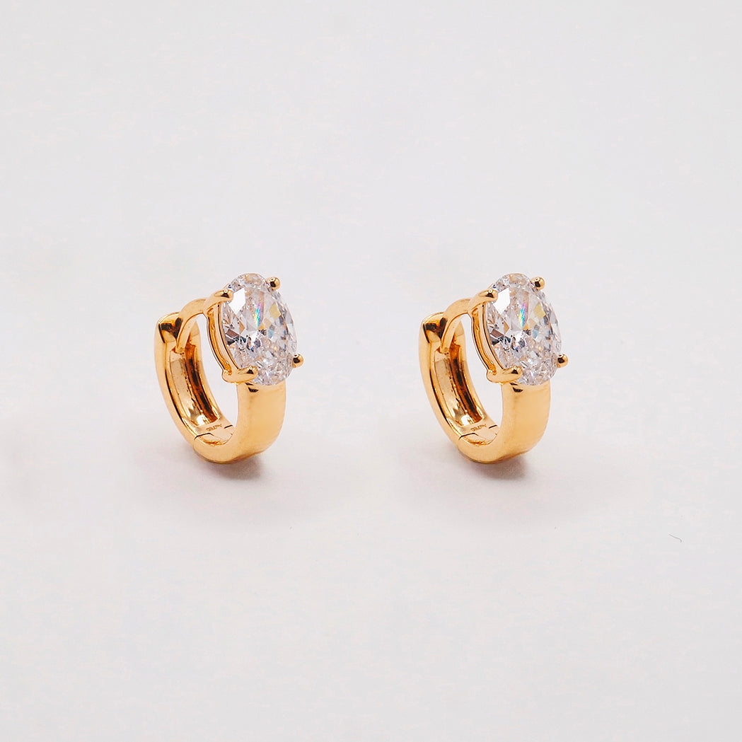 Spark Creole Ohrringe – Gold & Diamanten – Oval