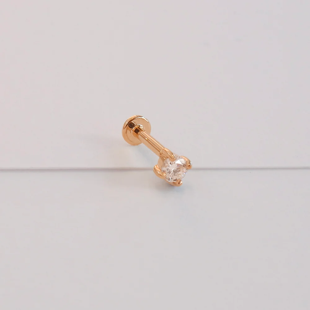 Square Ohrpiercing 2.5 mm - Gold & Diamant