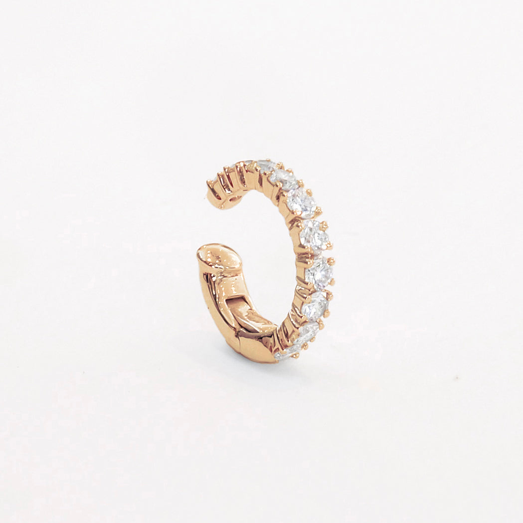 Ear Cuff Square Or & Diamants - Medium