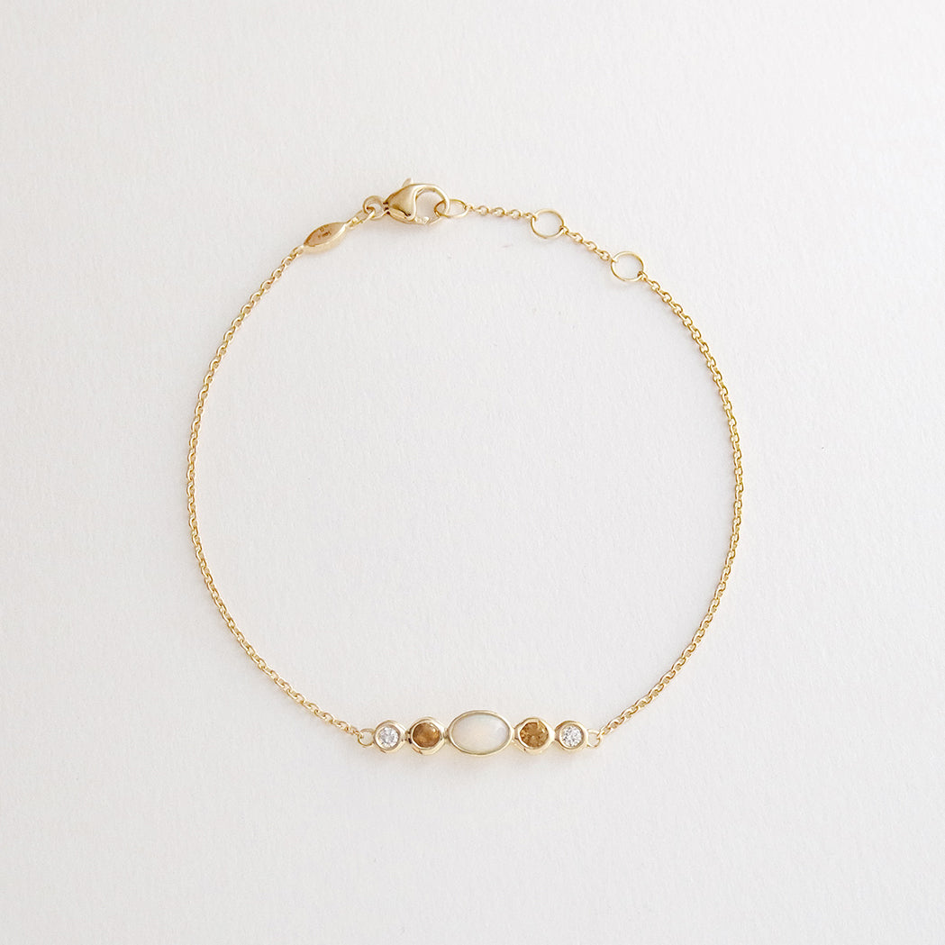Sunset Bracelet - Gold, Opal, Citrine and Diamond