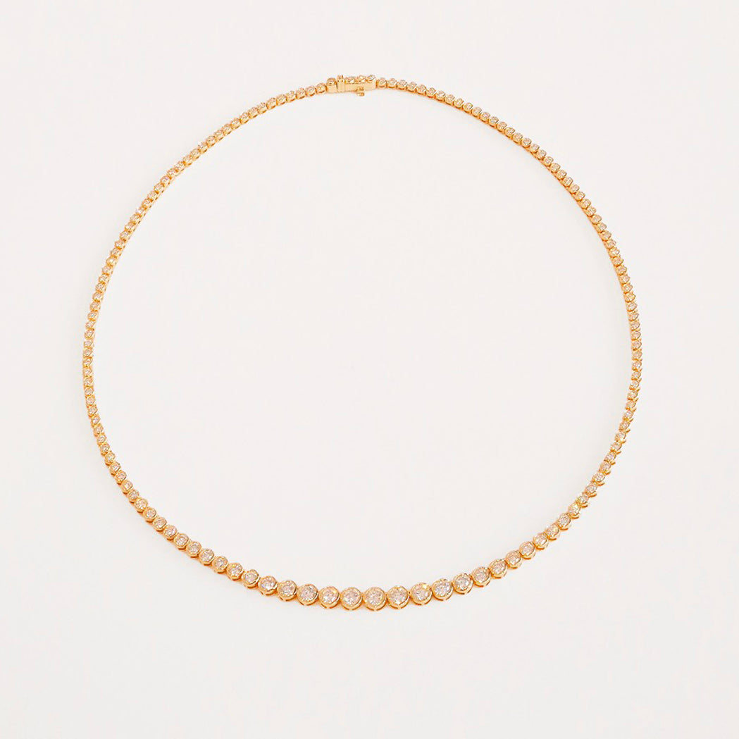 Round Tennis Halskette Gold & Diamanten