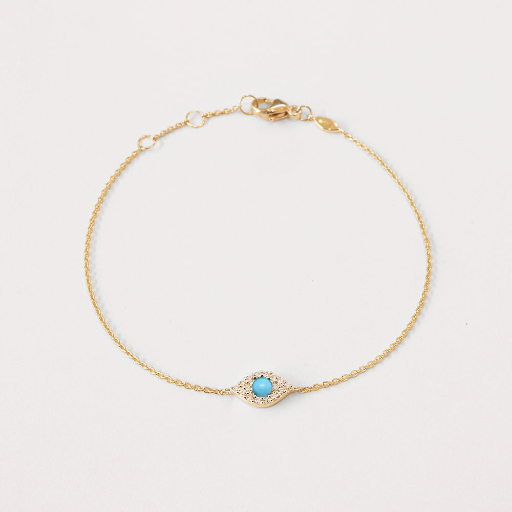 Gold & Diamond Tiny Eye Bracelet