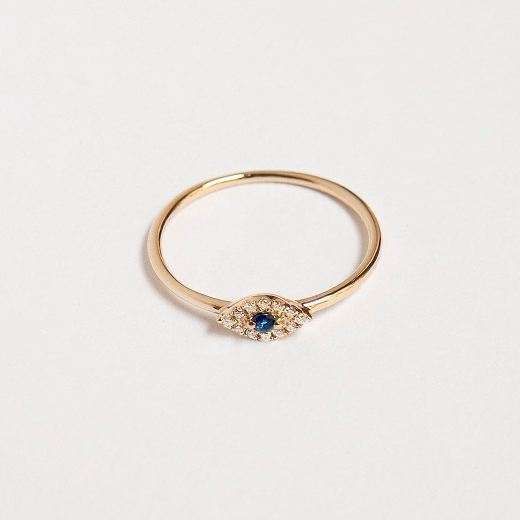 Gold & Diamonds Tiny Eye Ring