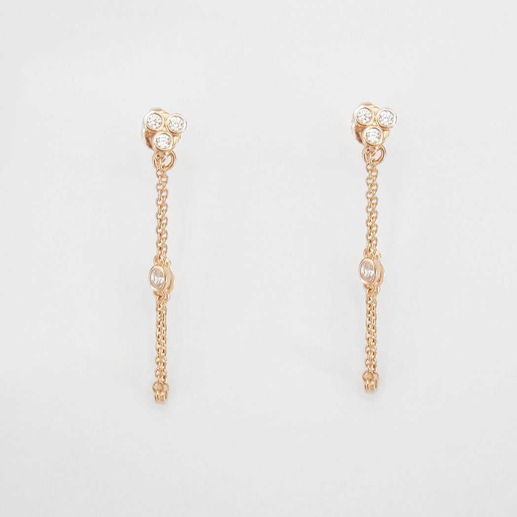 Boucles d'Oreilles Triade à Chaîne