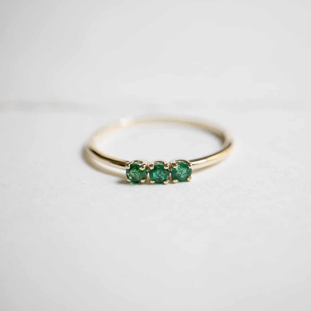 Gold & Emeralds Le Trio Ring